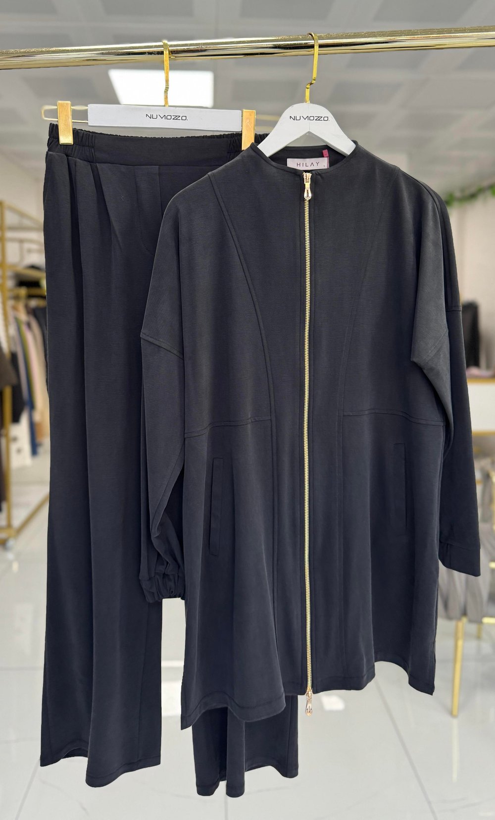 Hilay New Leila Pantolonlu Takım Siyah