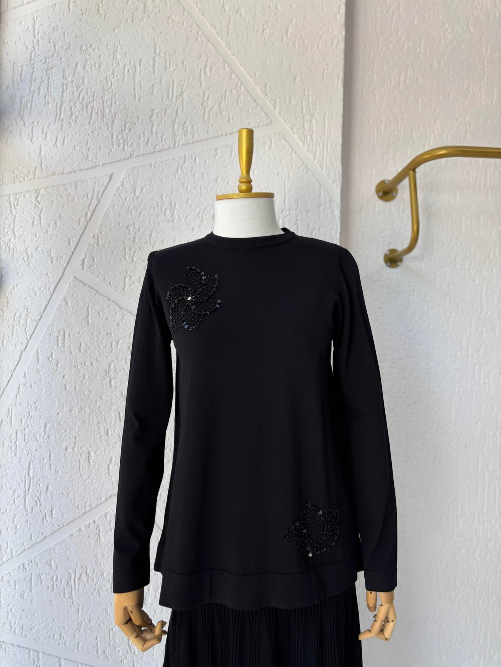 Merserize Etekli Takım Siyah