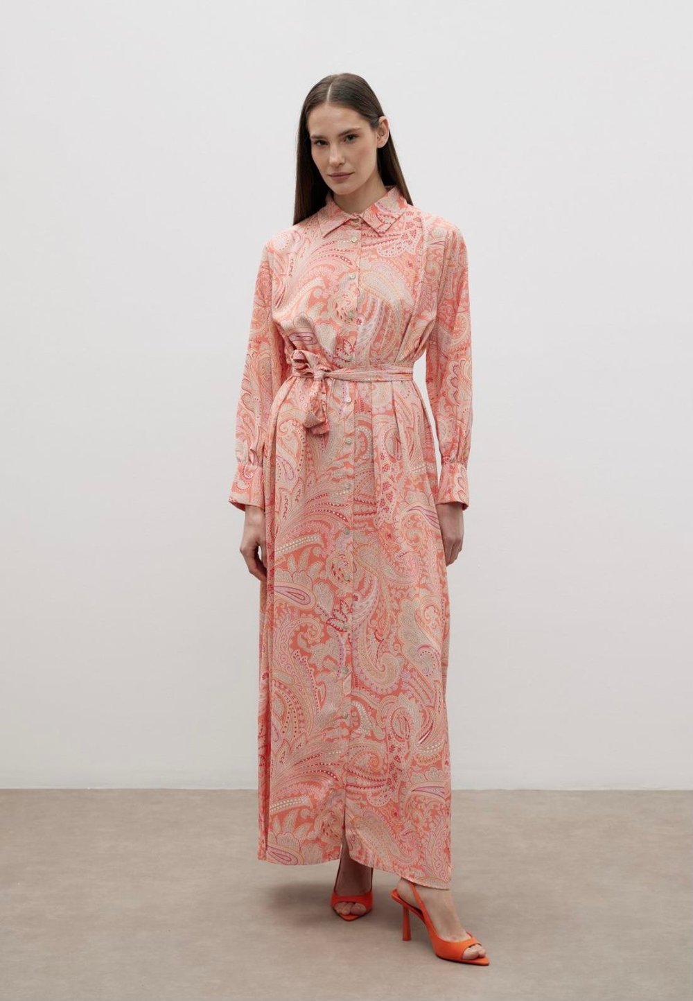 MerWish Ethnic Elbise Turuncu