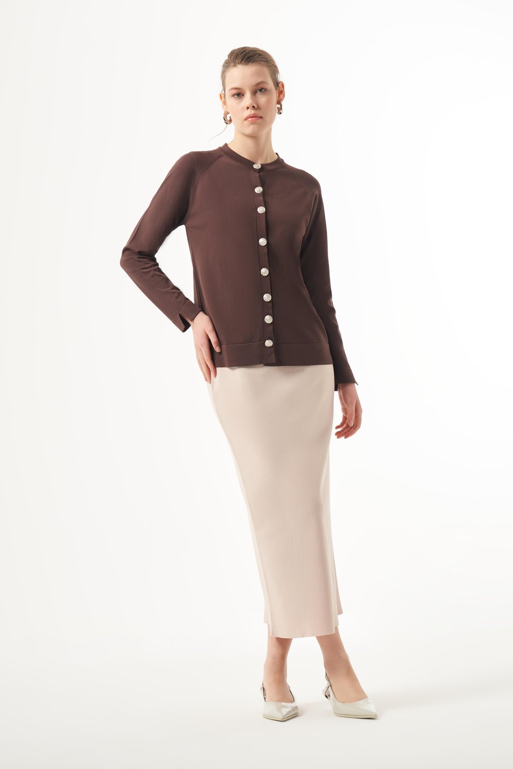 nuss midi hırka Kahverengi