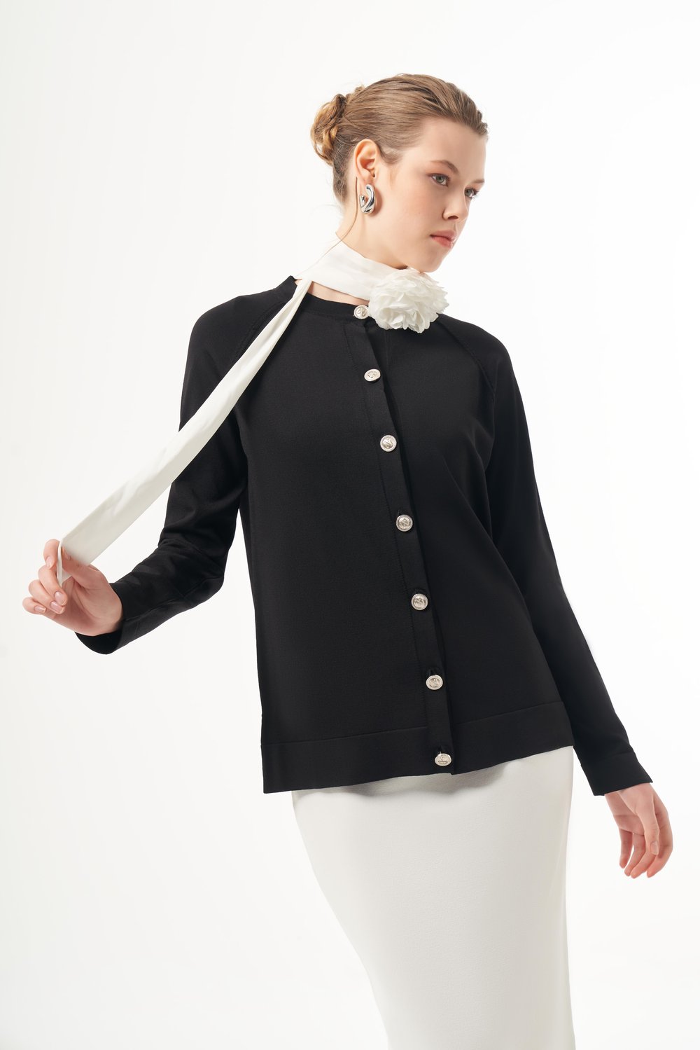 nuss midi hırka Siyah