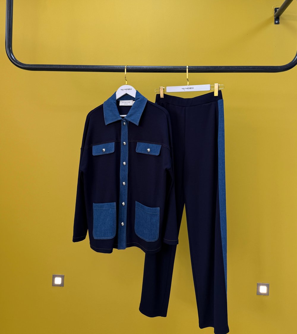 Örme Ceketli Takım-Lacivert