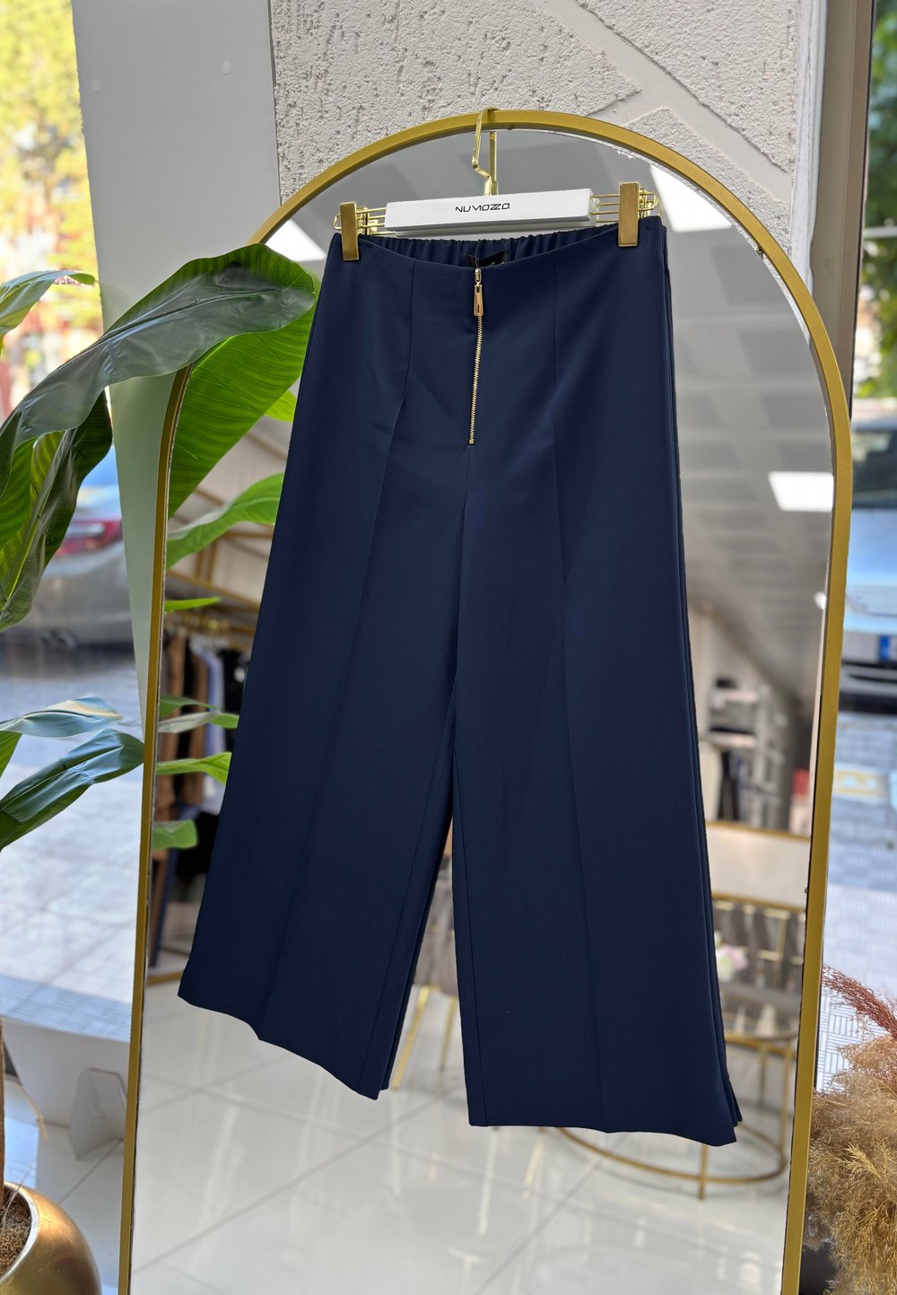 Queen Kısa Geniş Paça Pantolon Lacivert 