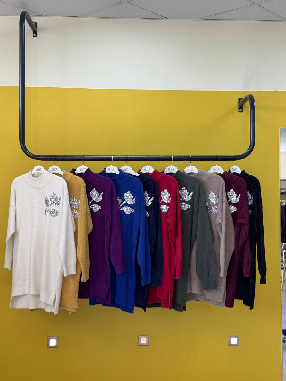 Sıfır Yaka Lale Taş İşlemeli Angora Tunik-Ekru