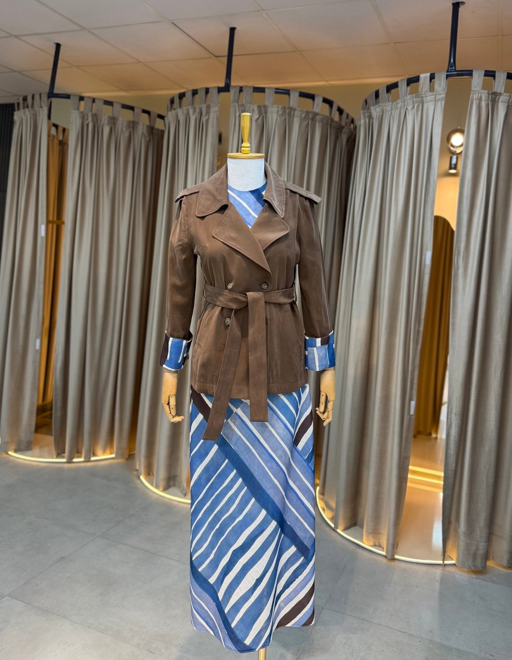 Velour Wave Takım-Mavi/Kahve