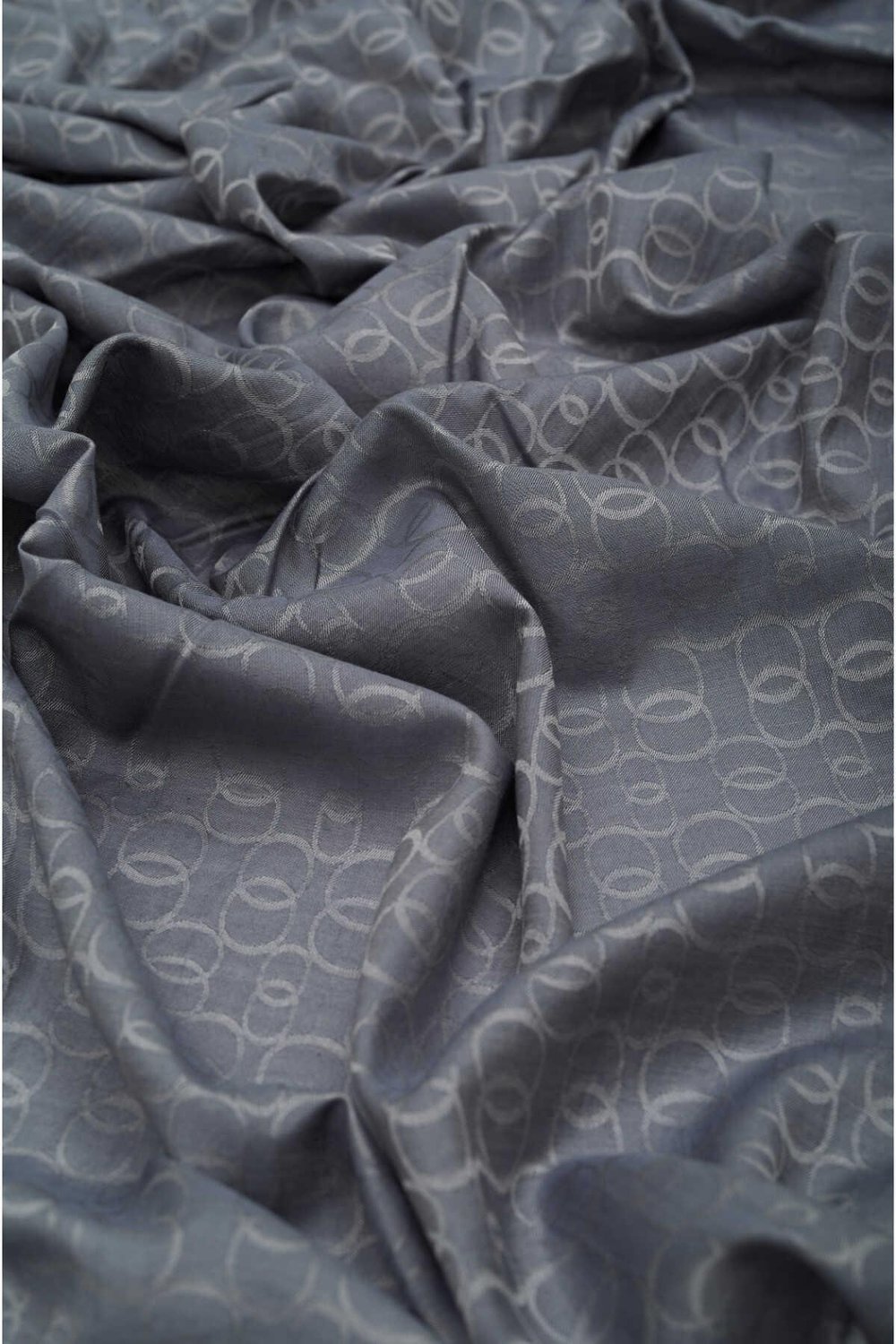 Zincir Monogram Gri Pamuk İpek Şal 80x210