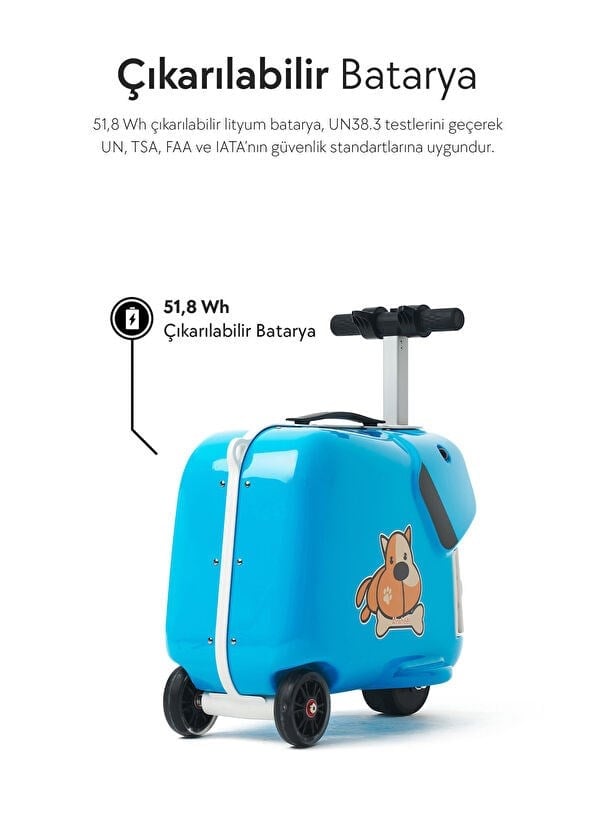 AirWheel SQ3 Mavi (Çocuklar İçin Bavullu Scooter)