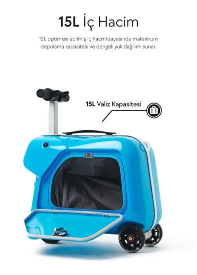 AirWheel SQ3 Mavi (Çocuklar İçin Bavullu Scooter)