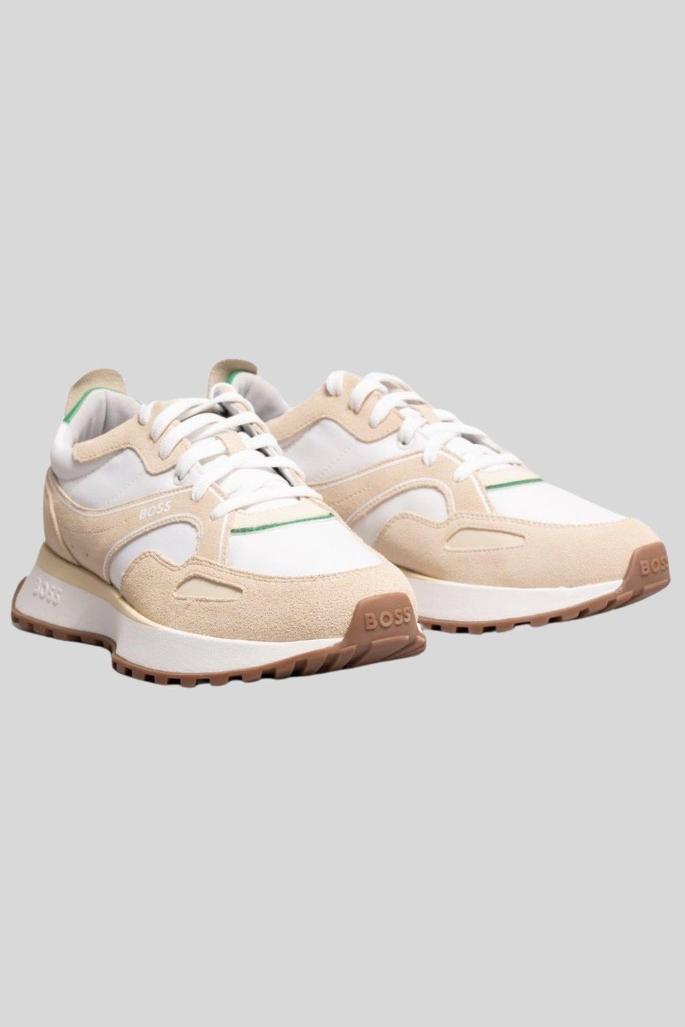 Boss Deri İlaveli Jonah Erkek Sneaker Beyaz