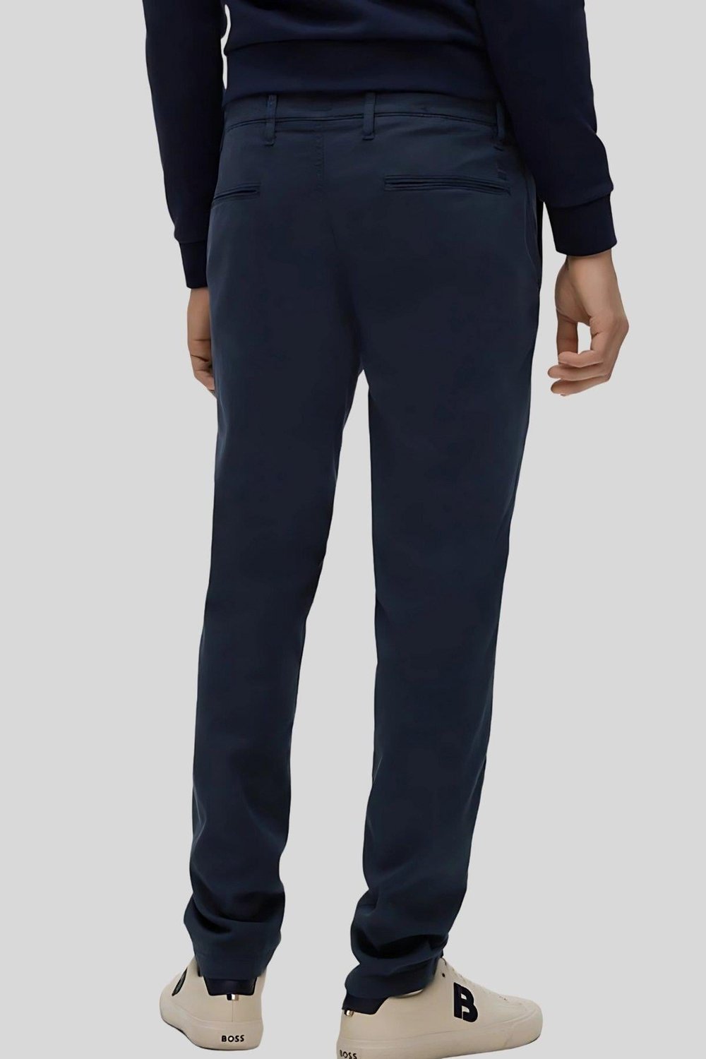 Boss Erkek Pamuklu Fermuarlı Pantolon Lacivert