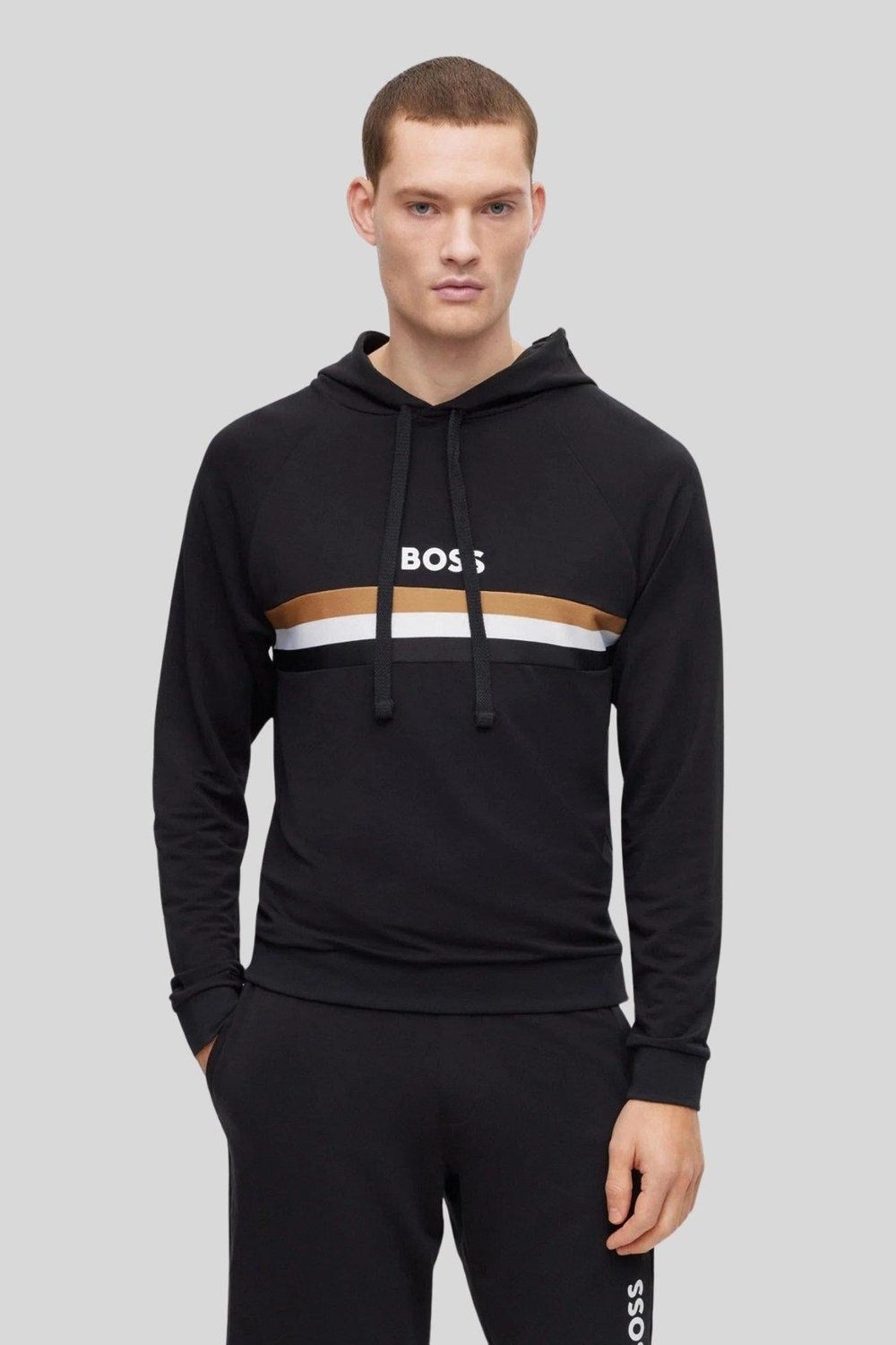 Boss Erkek Regular Fit Kapüşonlu Sweatshirt Siyah
