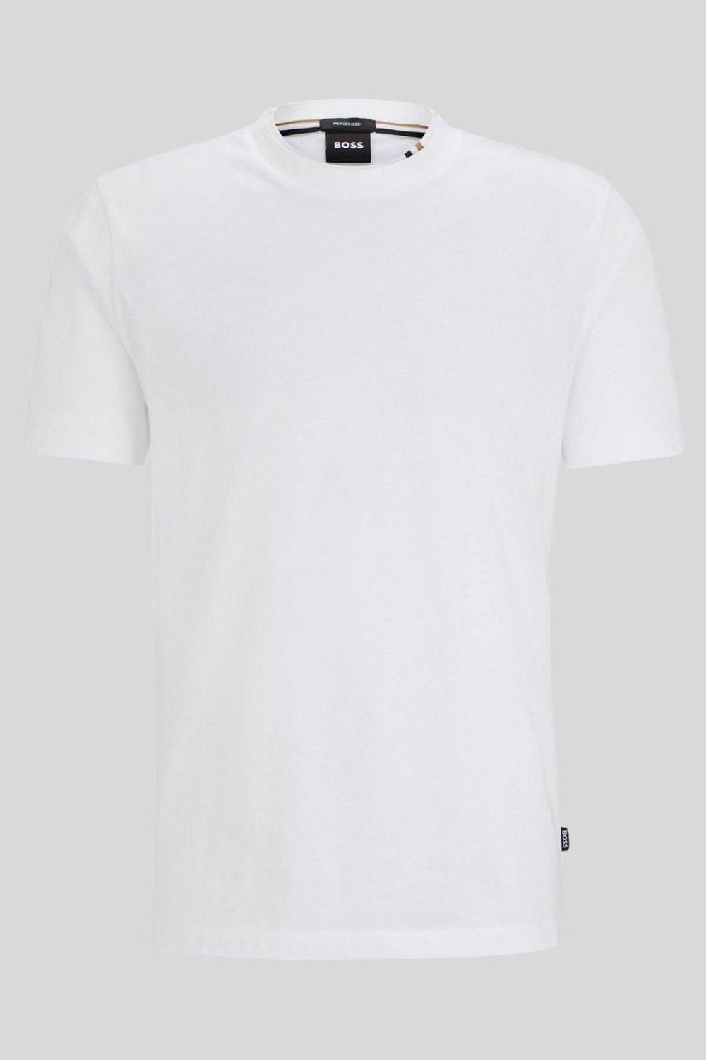 Boss Erkek Regular Fit Kısa Kollu Düz Bisiklet Yaka T-Shirt Beyaz
