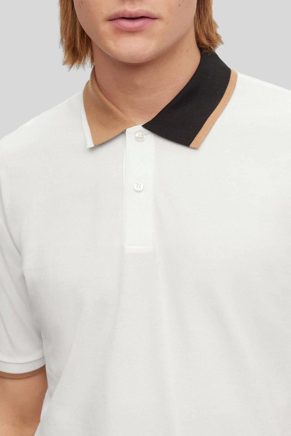 Boss Erkek Regular Fit Kısa Kollu Logolu Polo Yaka T-Shirt Beyaz