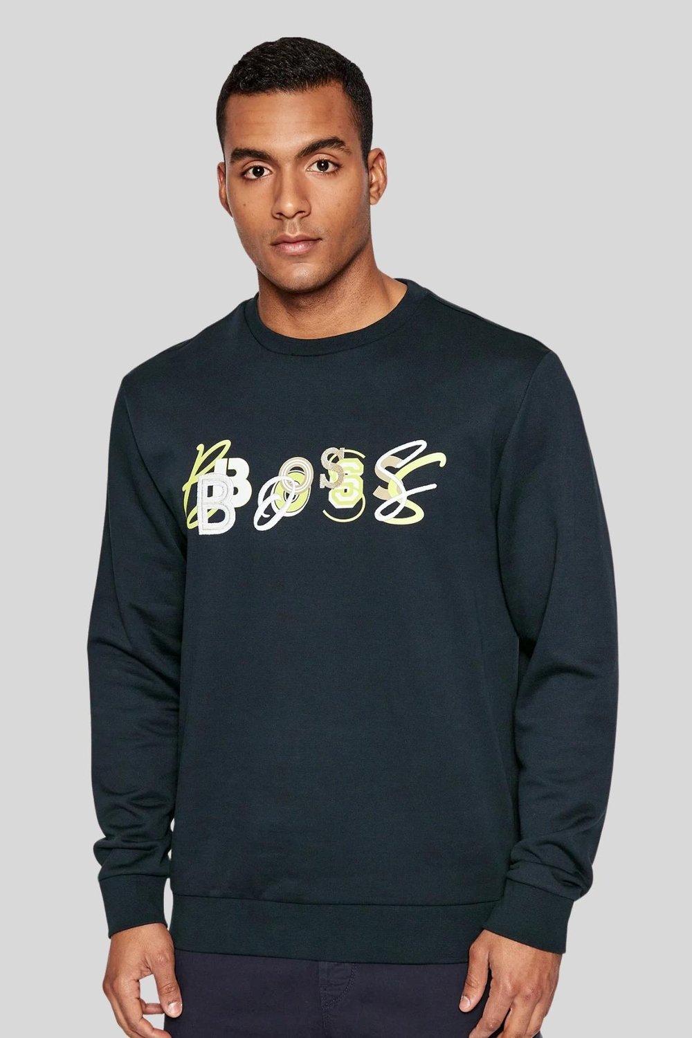 Boss Erkek Regular Fit Welogocrew Sweatshirt Lacivert 404