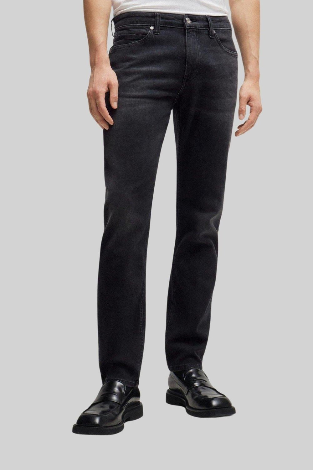 Boss Erkek Slim Fit Dar Paça Jean Pantolon Siyah 019