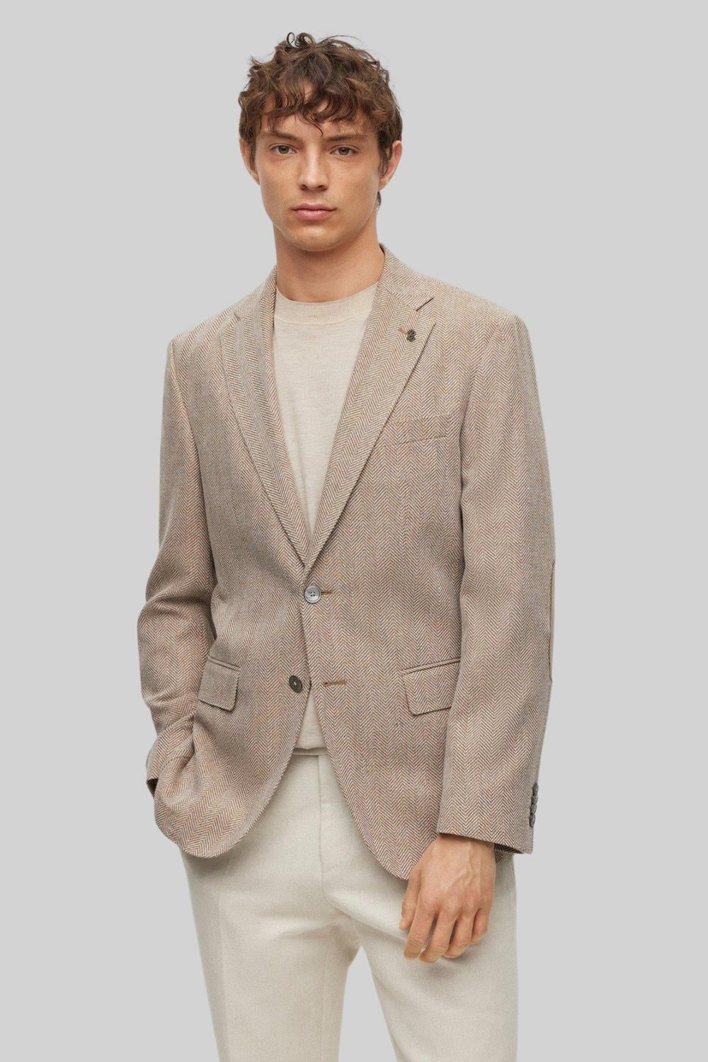 Boss Hutson Elbow Erkek Blazer Bej 260