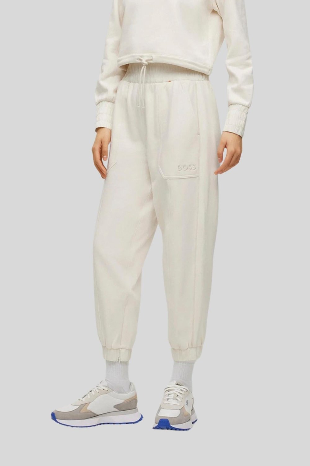 Boss Kadın Jogger Spor Pantolon Beyaz 118