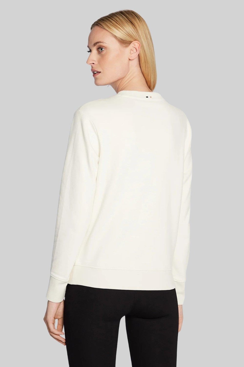 Boss Kadın Motifli Regular Fit Sweatshirt Beyaz 118