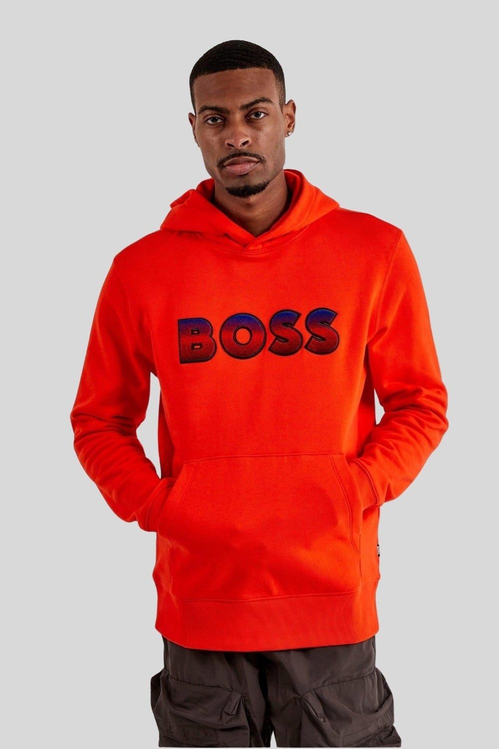 Boss Kapüşonlu Regular Fit Erkek Sweatshirt Turuncu 821