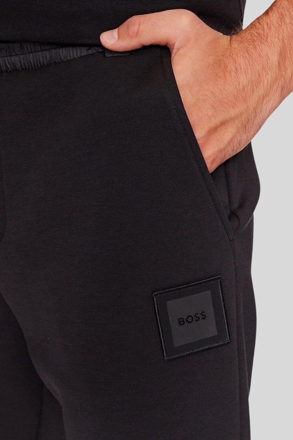 Boss Marka Logolu Pamuklu Normal Kalıp Erkek Jeans Siyah