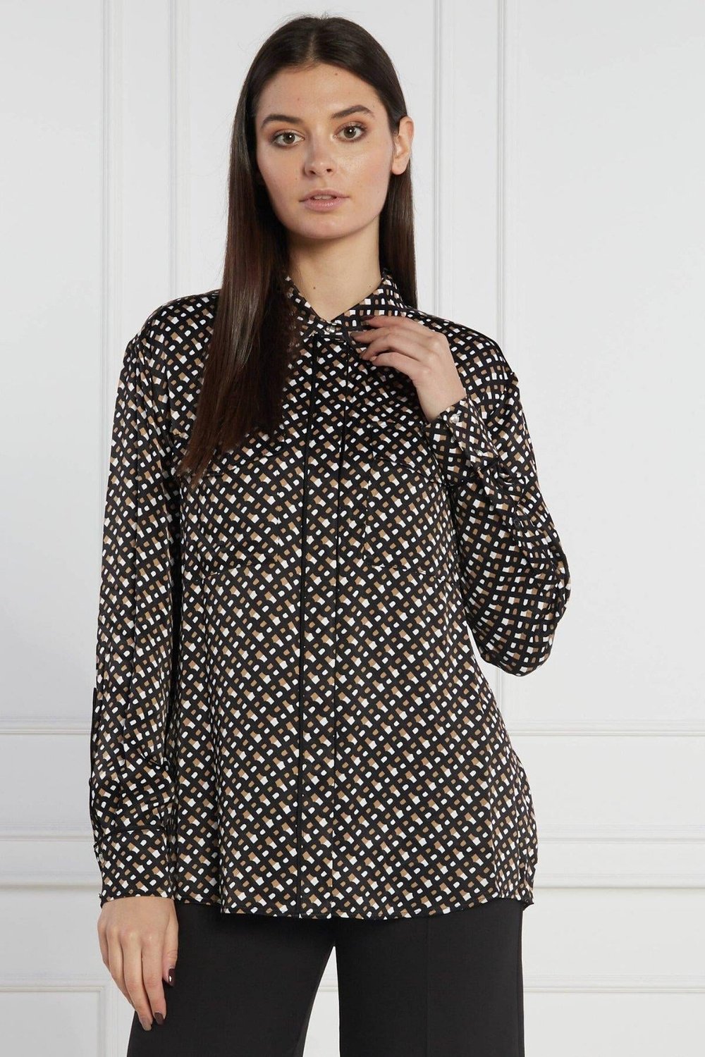 Boss Monogram Desenli Regular Fit Kadın Gömlek Çok Renkli 960