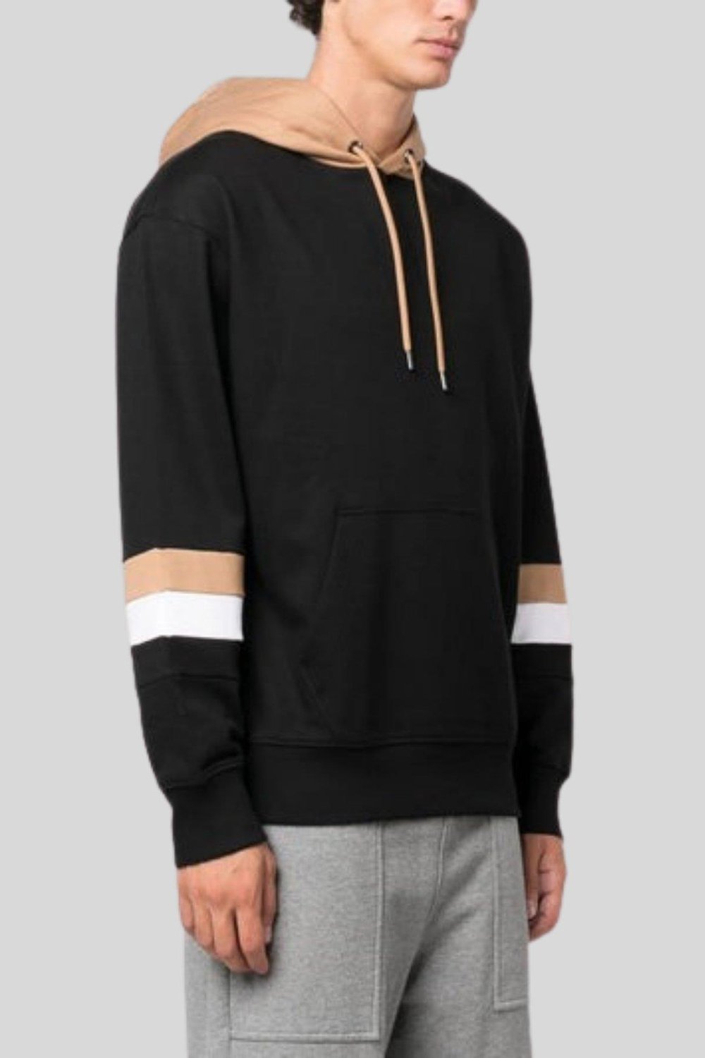 Boss Oversize Kapüşonlu Erkek Sweatshirt Siyah