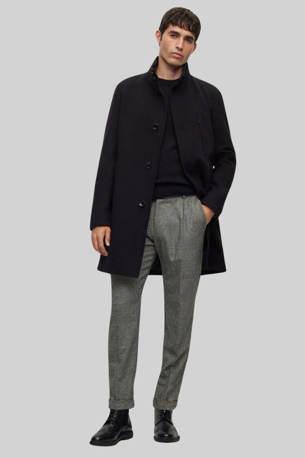 Boss P-Perin Pleat Erkek Pantolon Siyah