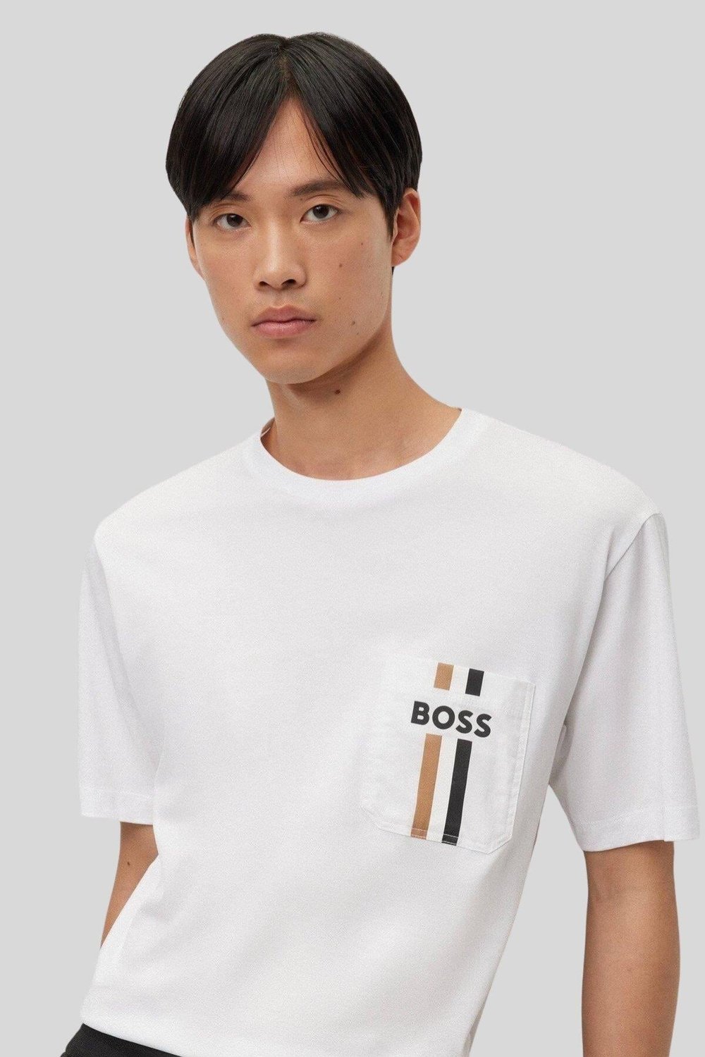 Boss Regular Fit Bisiklet Yaka Erkek Beyaz T-Shirt Beyaz 100