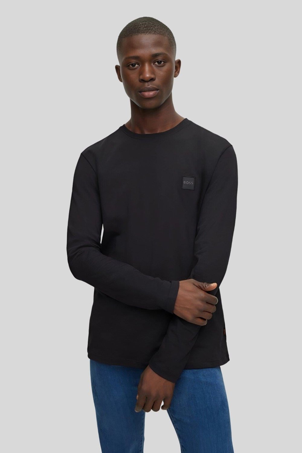 Boss Regular Fit Bisiklet Yaka Erkek Sweatshirt Siyah