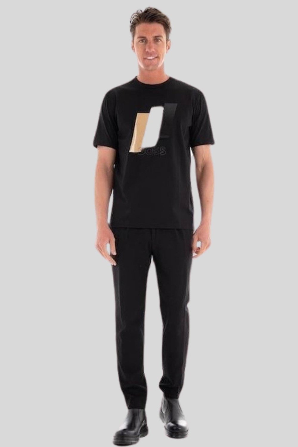 Boss Regular Fit Bisiklet Yaka Erkek T-Shirt Siyah