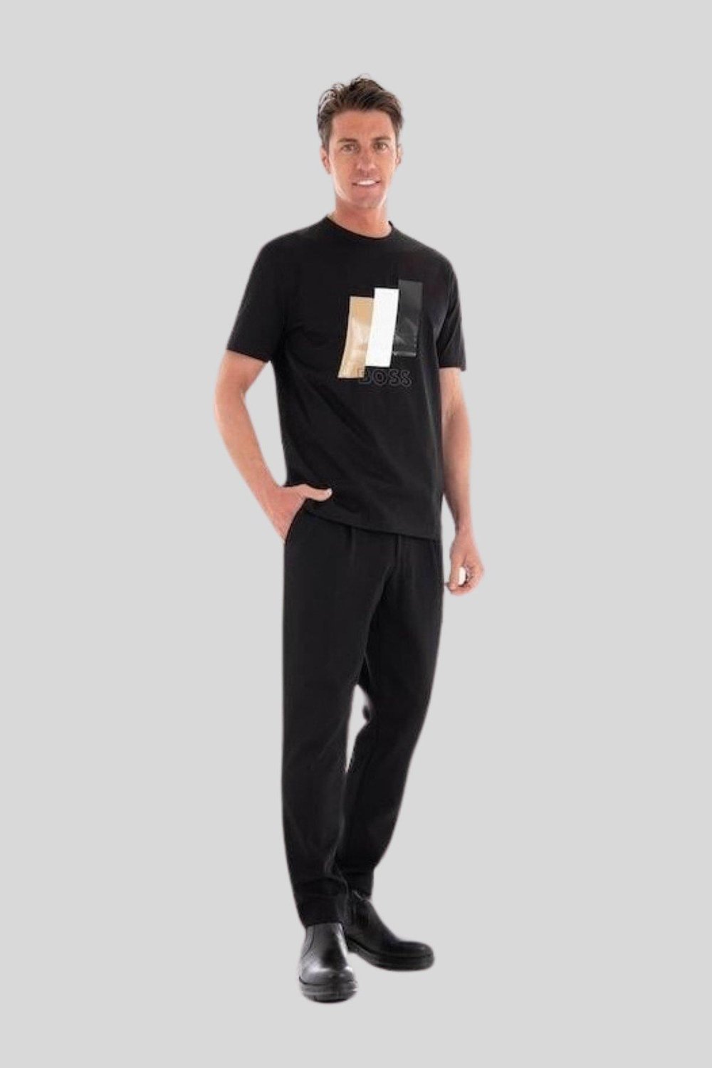 Boss Regular Fit Bisiklet Yaka Erkek T-Shirt Siyah
