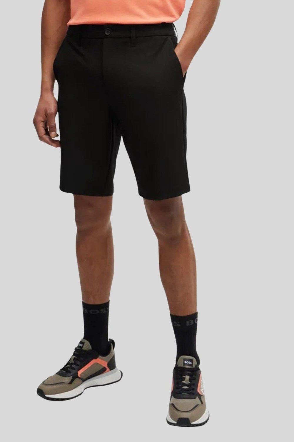 Boss Regular Fit Cepli Erkek Şort Siyah