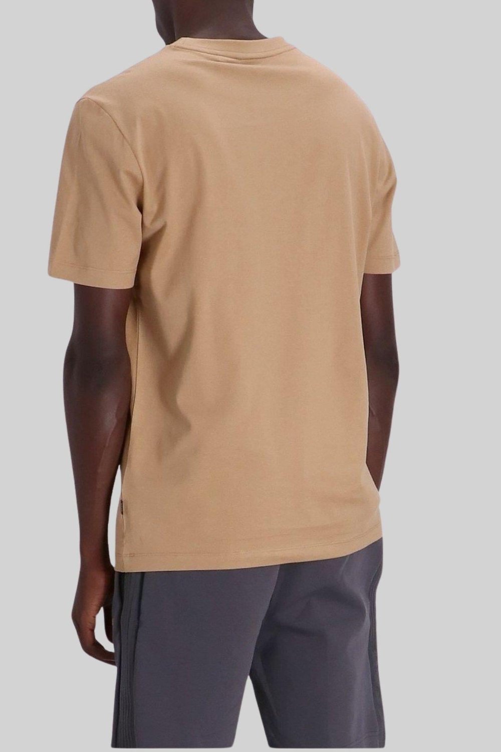 Boss Regular Fit Düz Bisiklet Yaka Erkek T-Shirt Bej 260
