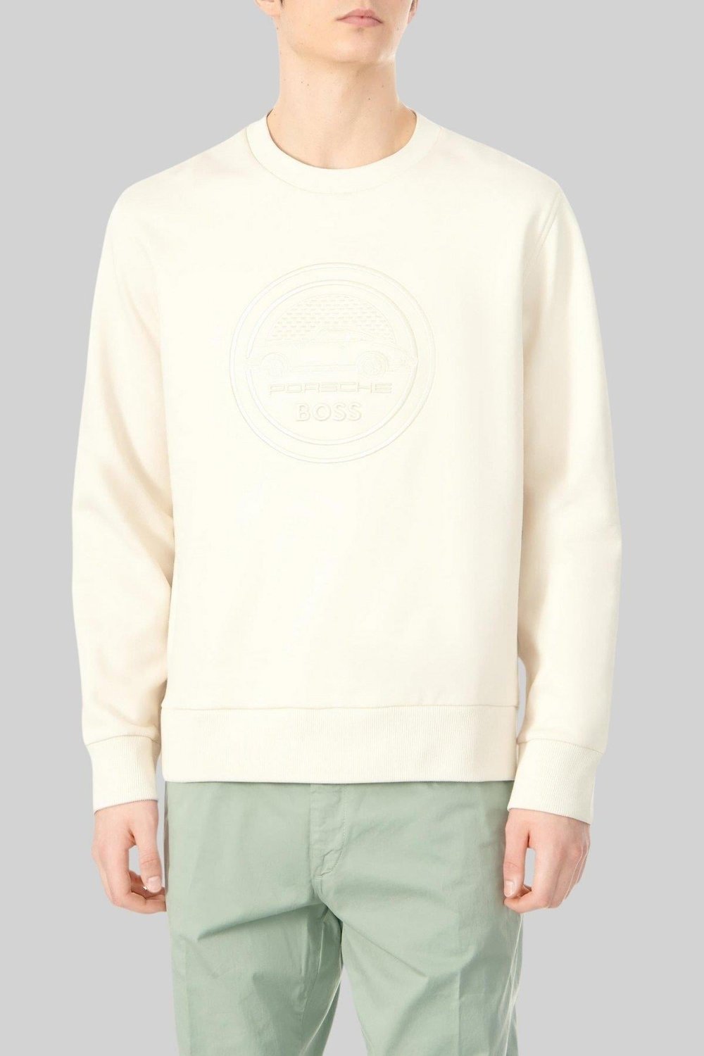 Boss Regular Fit Erkek Sweatshirt Krem 131