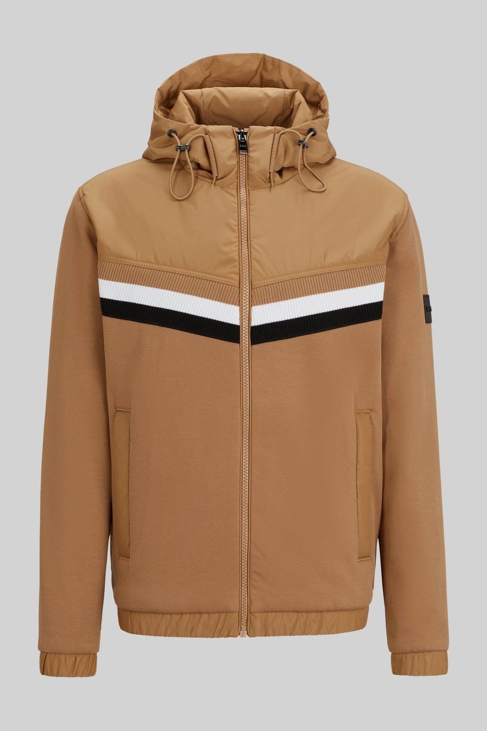 Boss Regular Fit Kapşonlu Erkek Ceket Bej 260