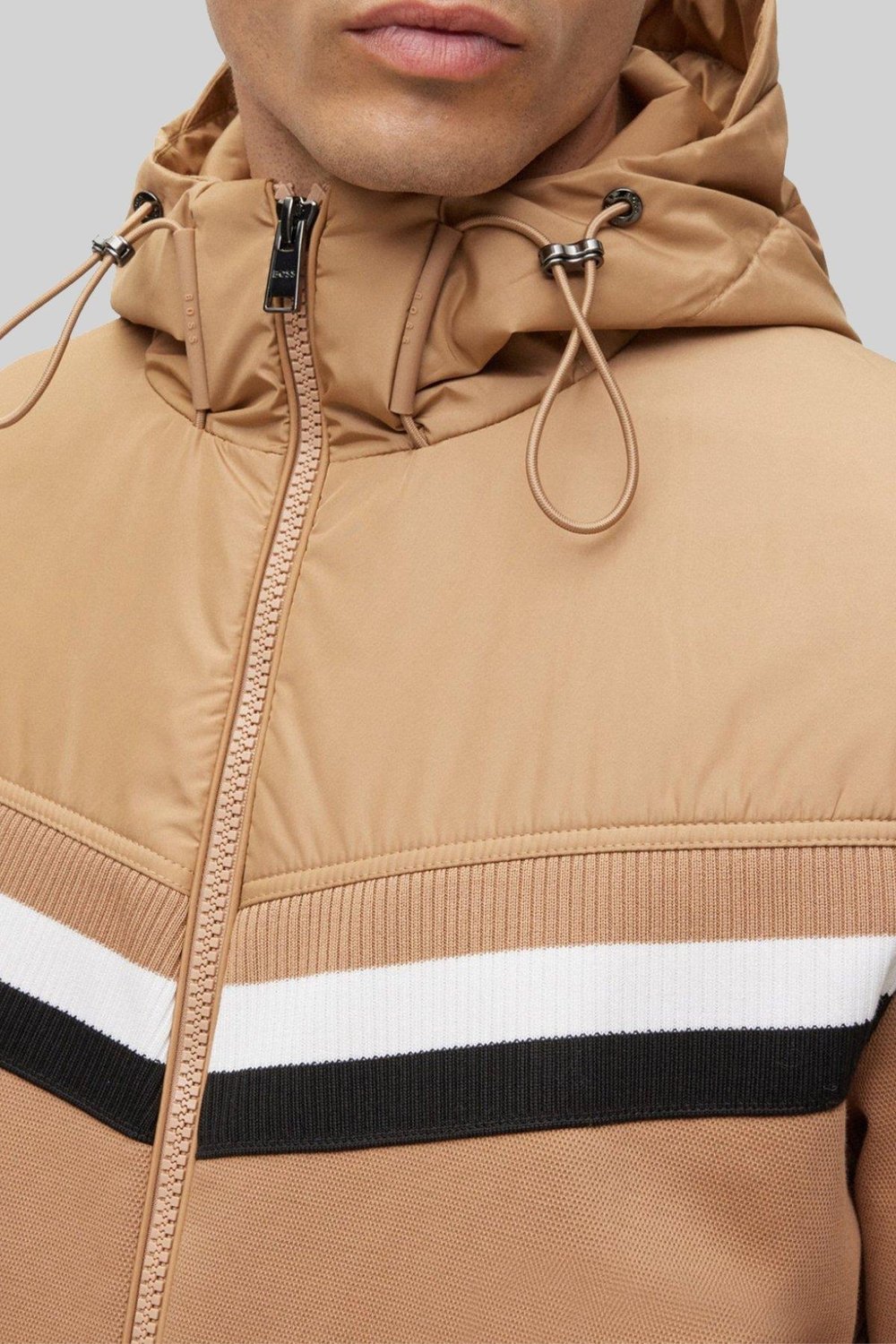 Boss Regular Fit Kapşonlu Erkek Ceket Bej 260