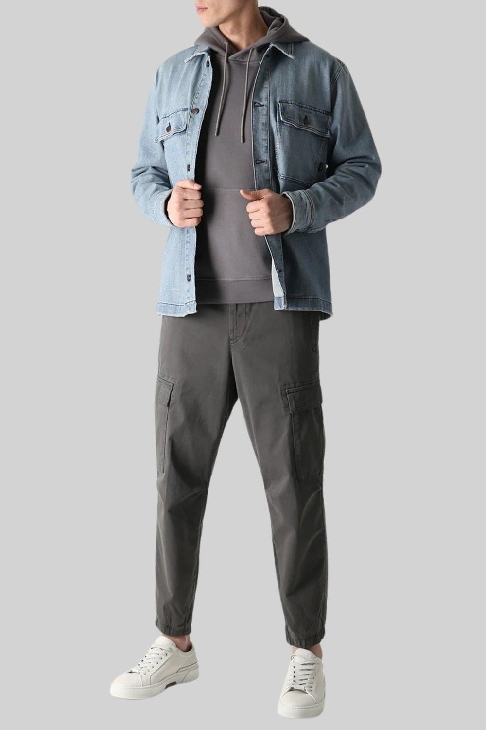 Boss Regular Fit Kapüşonlu Erkek Sweatshirt Gri