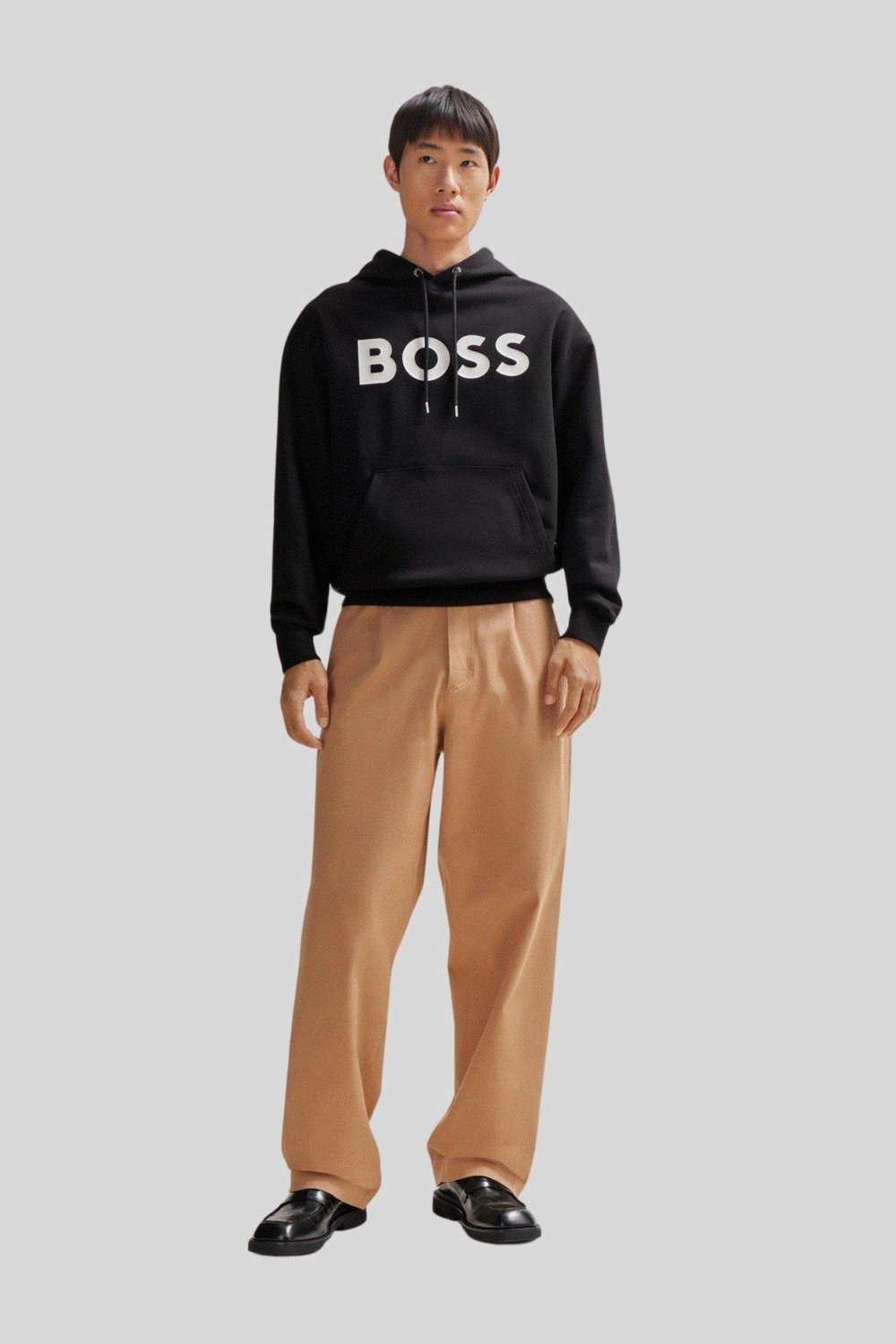 Boss Regular Fit  Kapüşonlu Erkek Sweatshirt Siyah