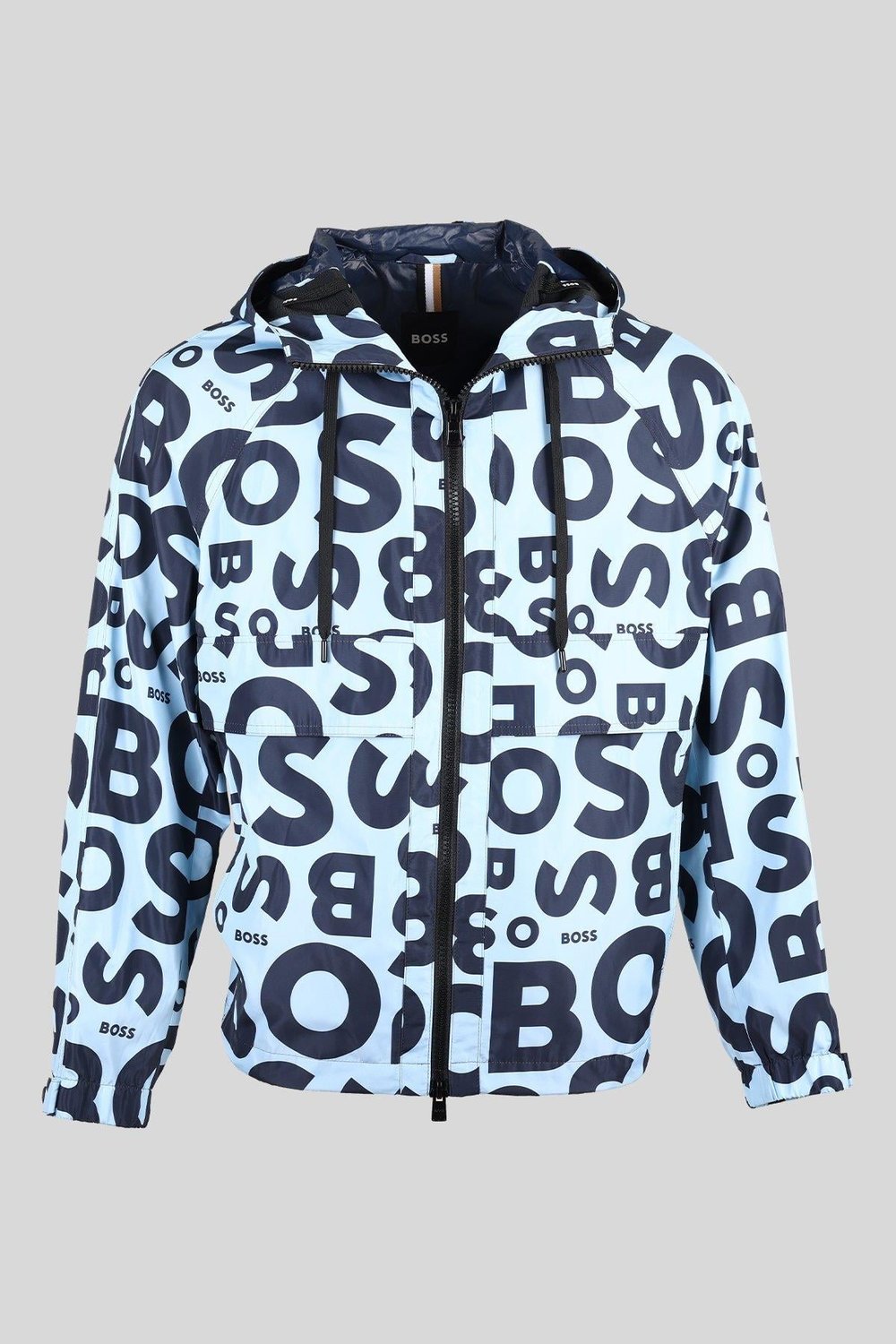 Boss Regular Fit Logolu Kapüşonlu Ceket Mavi 453