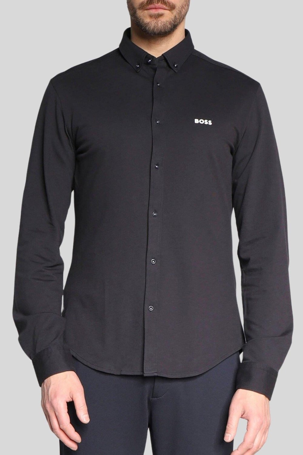 Boss Regular Fit Pamuklu Uzun Kollu Erkek Gömlek Mavi 402