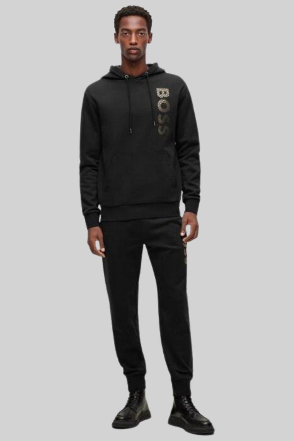 Boss Seeger Kapüşonlu Cepli Erkek Sweatshirt Siyah