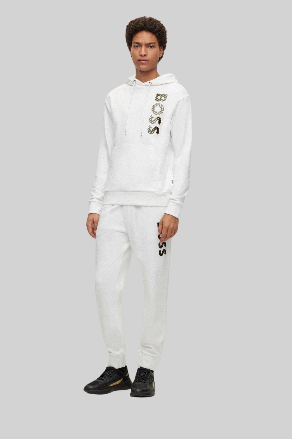 Boss Seeger Kapüşonlu Cepli Erkek Sweatshirt Beyaz 100