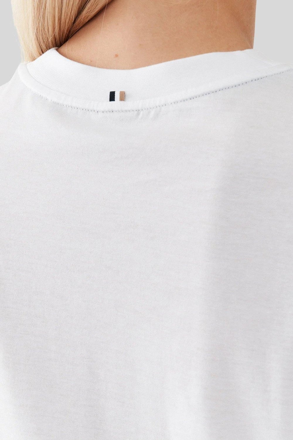 Boss Slim Fit Bisiklet Yaka Kadın T-Shirt Beyaz 100