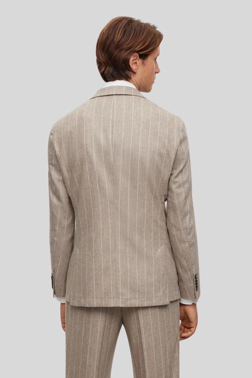 Boss Slim Fit Kruvaze Takım Kahverengi