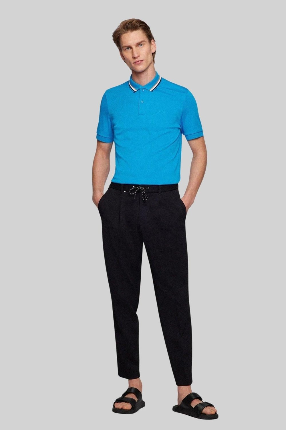 Boss Slim Fit Polo Yaka Erkek T-Shirt Mavi 439