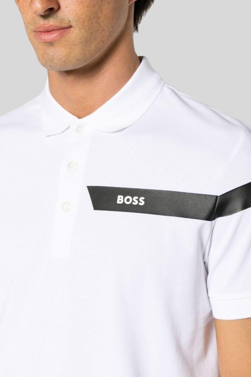 Boss Slim Fit  Polo Yaka Erkek T-Shirt Beyaz 100