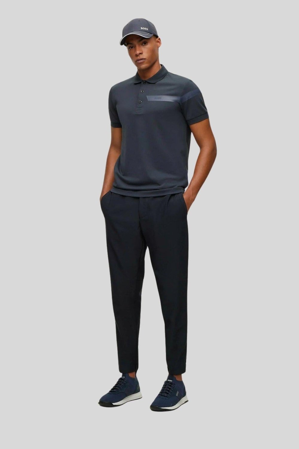Boss Slim Fit  Polo Yaka Erkek T-Shirt Mavi 402