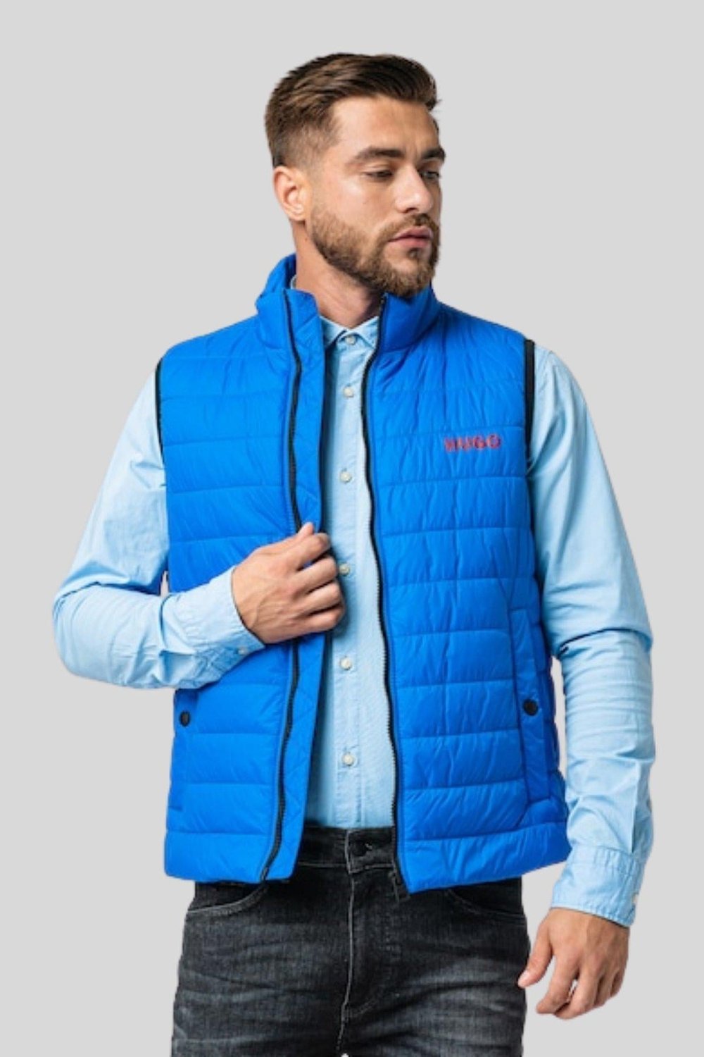 Boss Slim Fit Yelek Mavi 435