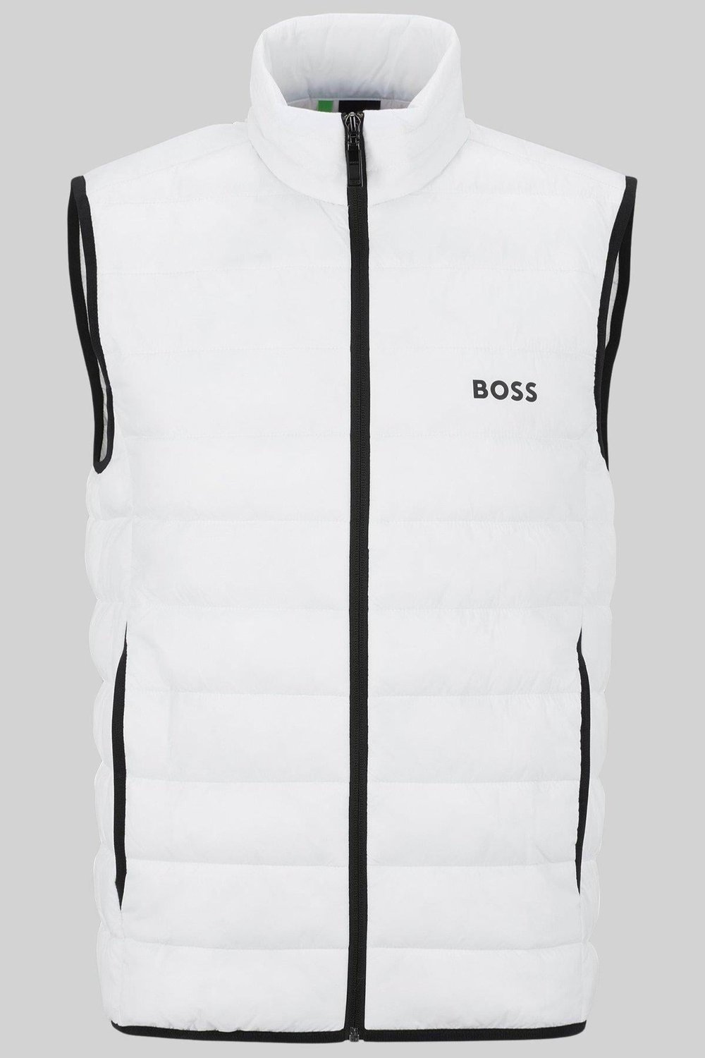 Boss Su Geçirmez Regular Fit Dik Yaka Erkek Yelek Beyaz 100