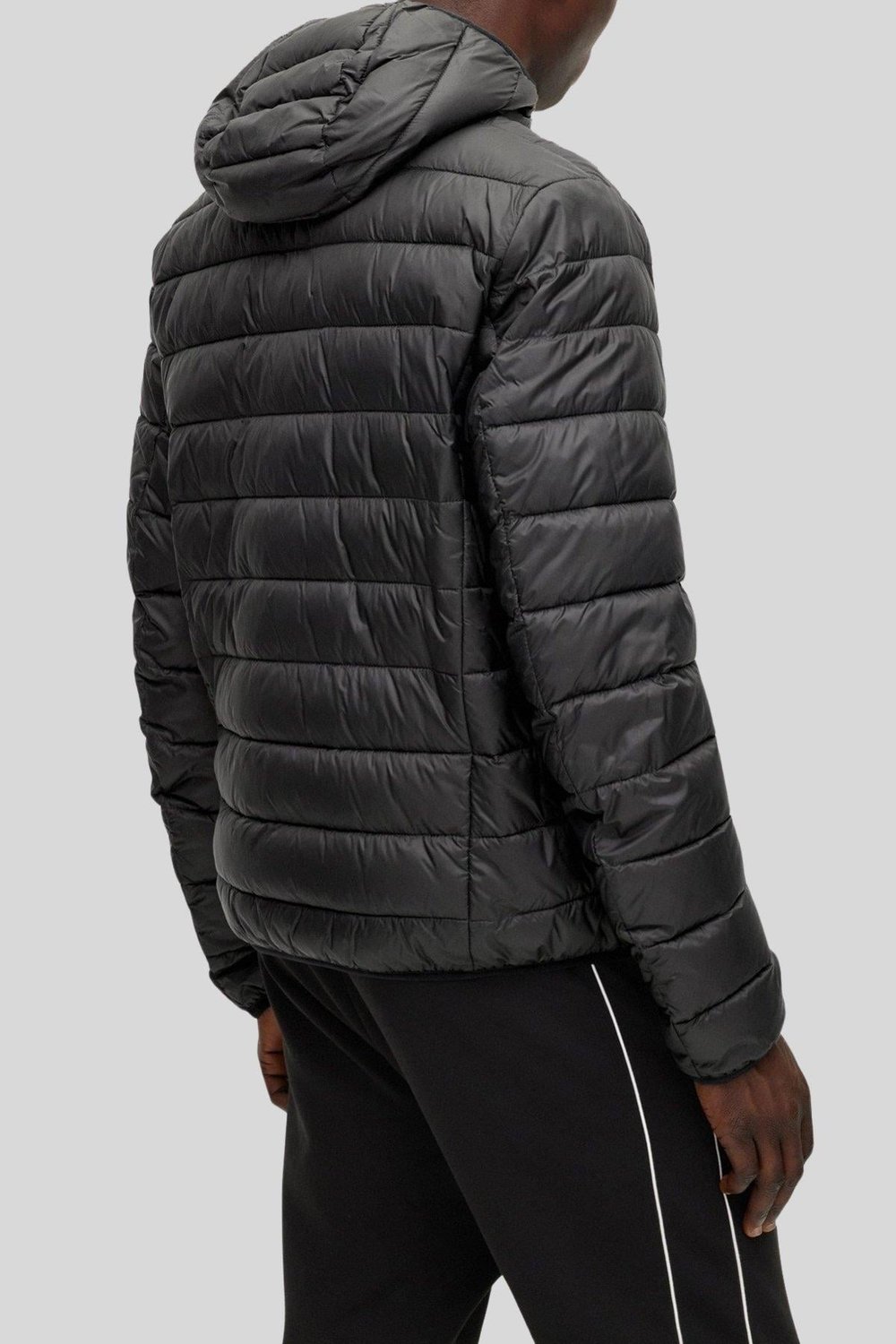 Boss Su Geçirmez Regular Fit Kapüşonlu Erkek Mont Siyah 002